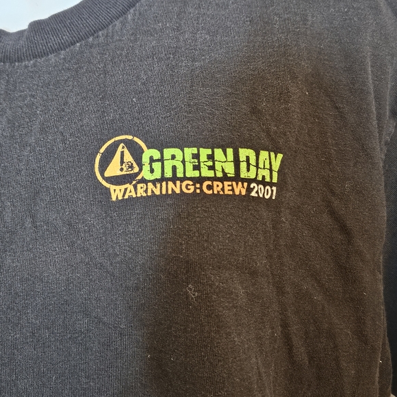 Green Day 2001 Warning Tour Crew Shirt - Picture 2 of 2
